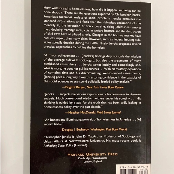 The Homeless Christopher Jencks Paperback Book - Picture 2 of 3